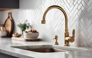 luxury kitchen sink plumbing maintained in home